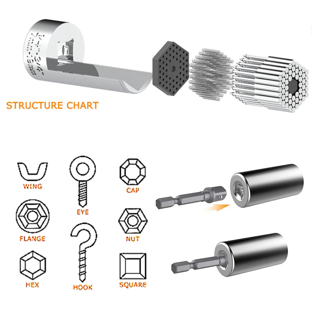 Magic Grip Universal Socket Wrench Head 7-19mm