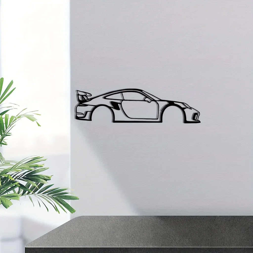 Black Metal Wall Art Sports Car