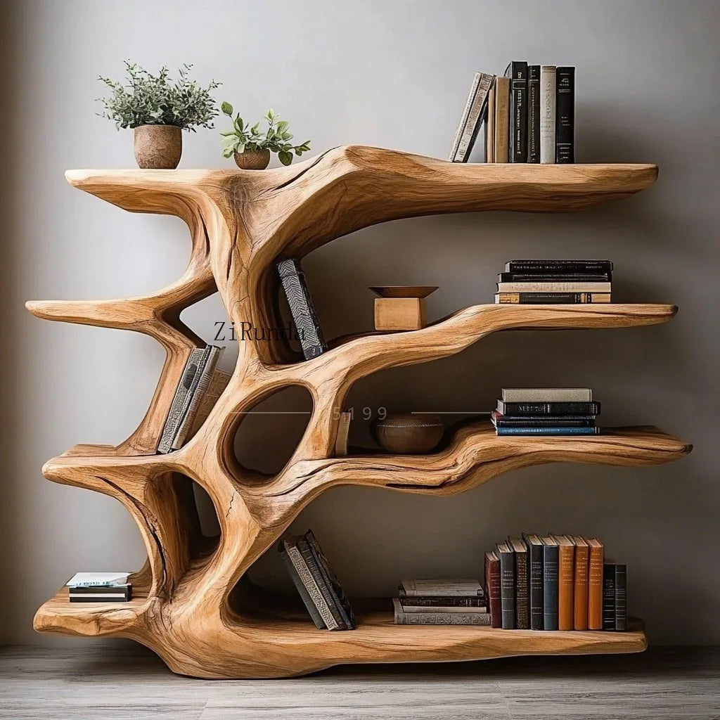 Chinese Solid Wood, Natural Edge Shelf