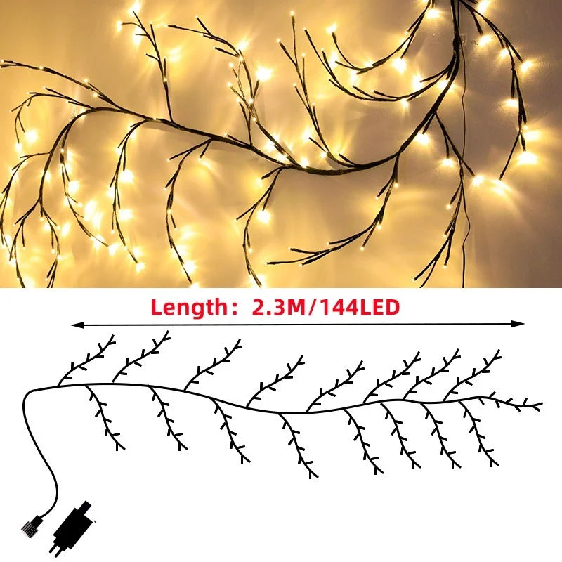 Christmas Decorations, Vines or Willow Tree, Lights 144LED
