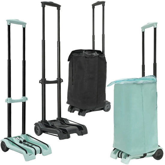 Folding Wheeled Hand Trailer, 2 Styles With Cloth Bag for Shopping, 2 Styles  with Basket for Tools