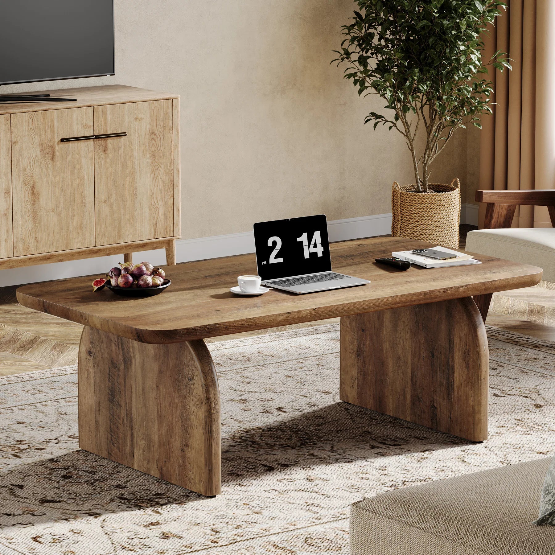 Tribesigns Farmhouse Rectangular Coffee Table