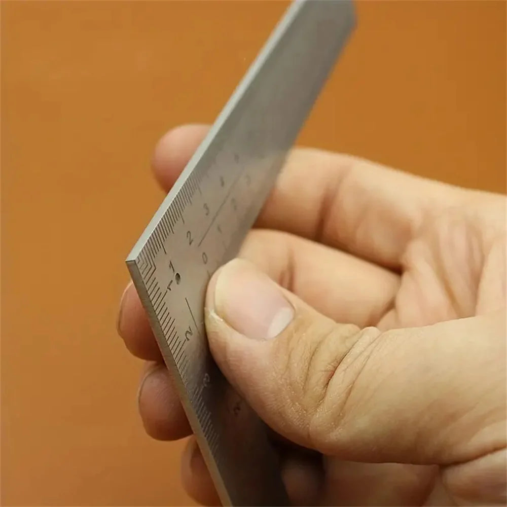Mini Stainless Steel L-Shaped Double-Sided Precision Ruler, Tool for Leather Fabric Design
