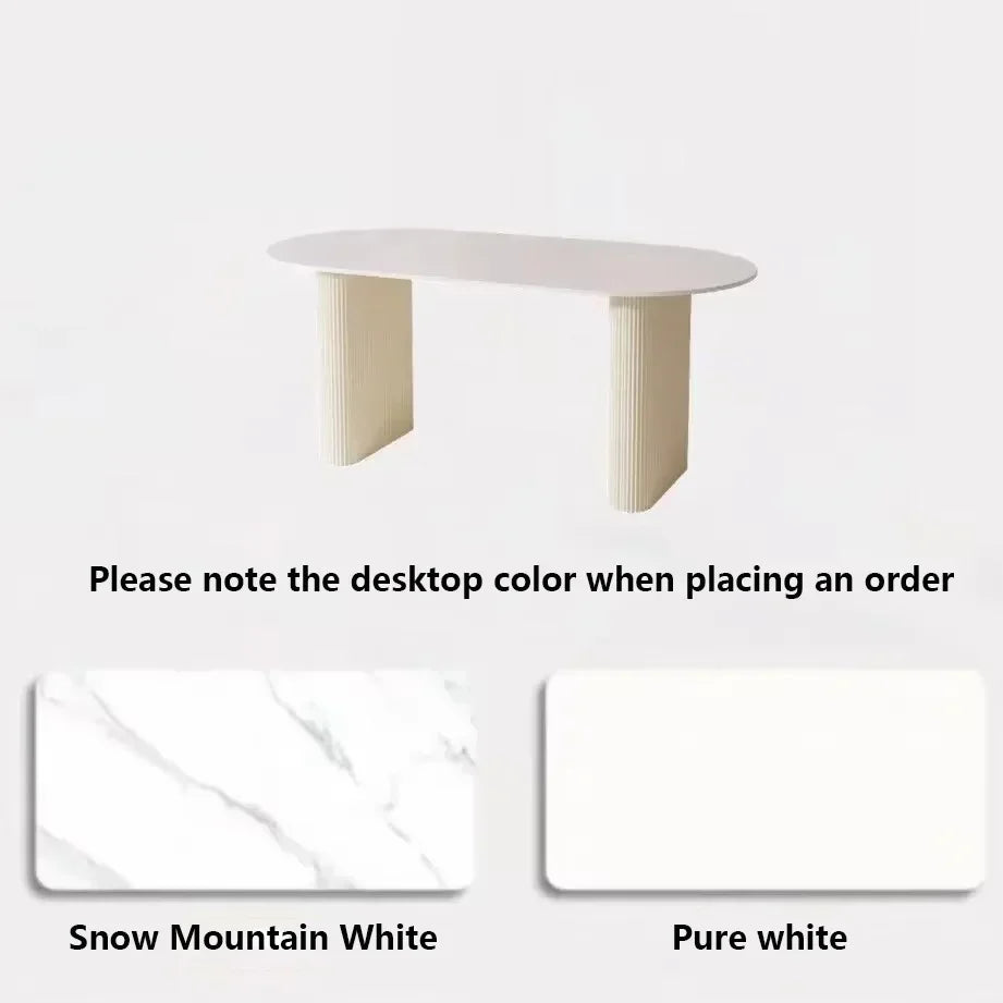 Modern Designer Dining Table Luxury Oval Modern White, Chairs Available