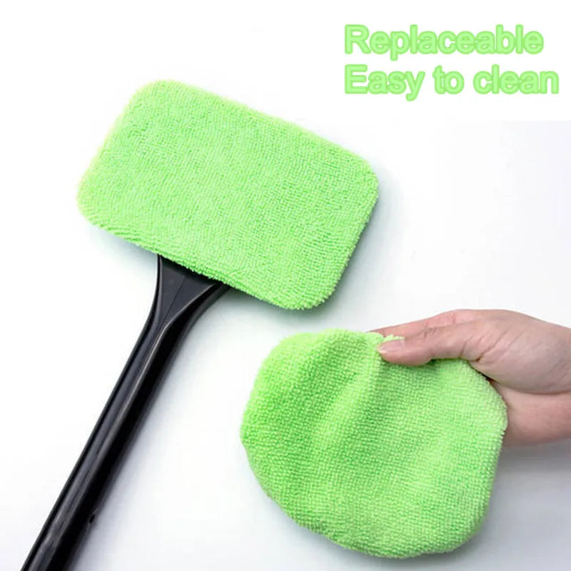 Car Windshield Cleaning Tool With Microfiber Pad.