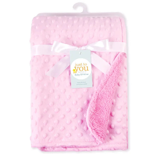 Baby Blanket, Newborn Thermal Soft Fleece Solid Color Quilt