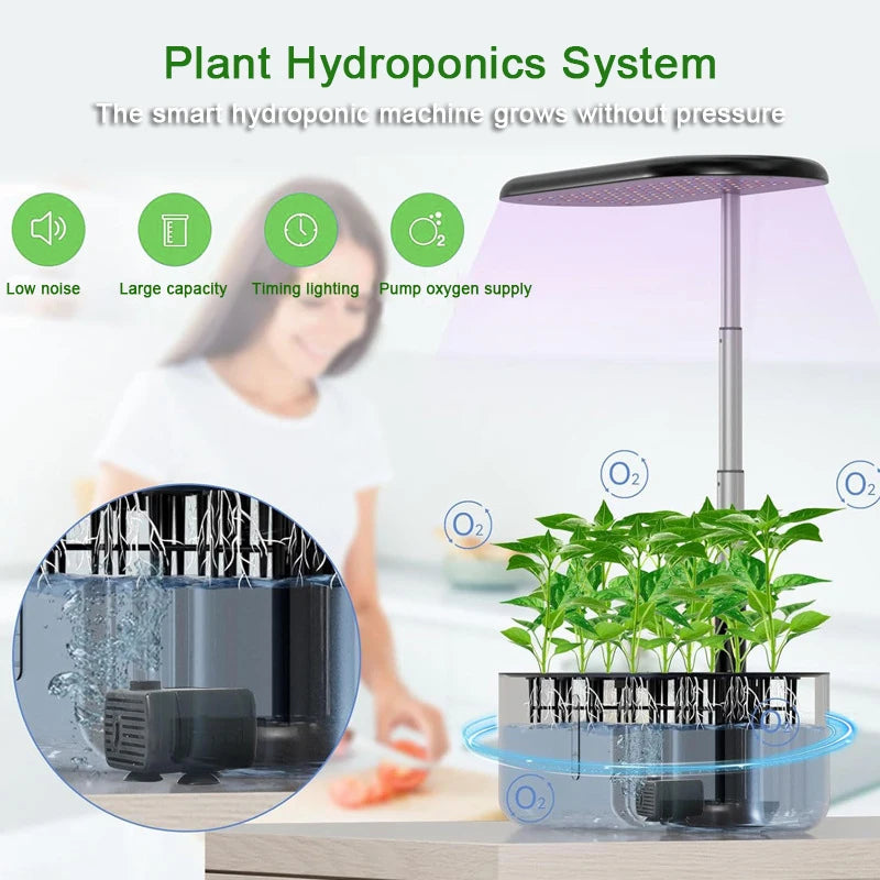 Intelligent Hydroponic Grow System, Indoor Automatic Timer Led grow Lamp
