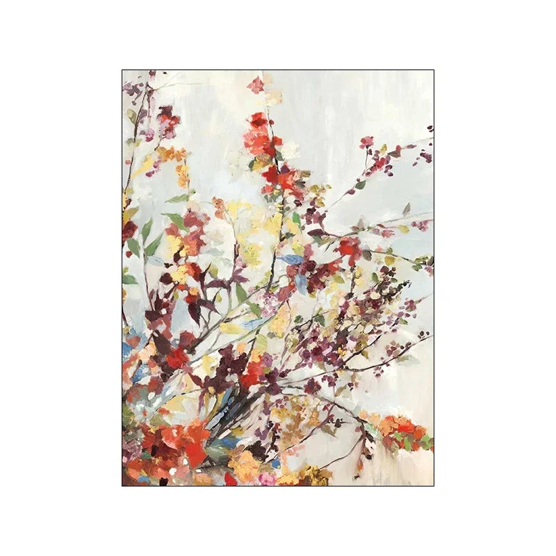 Abstract Flower Wall Art Splash Of Color Canvas Painting