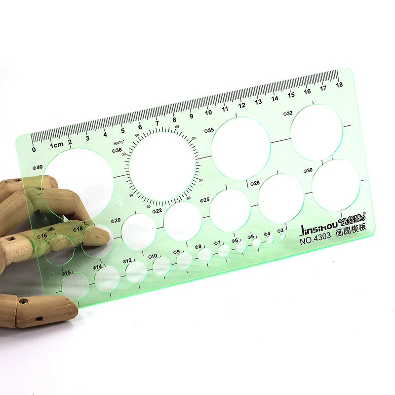 Green Geometric Template Ruler
