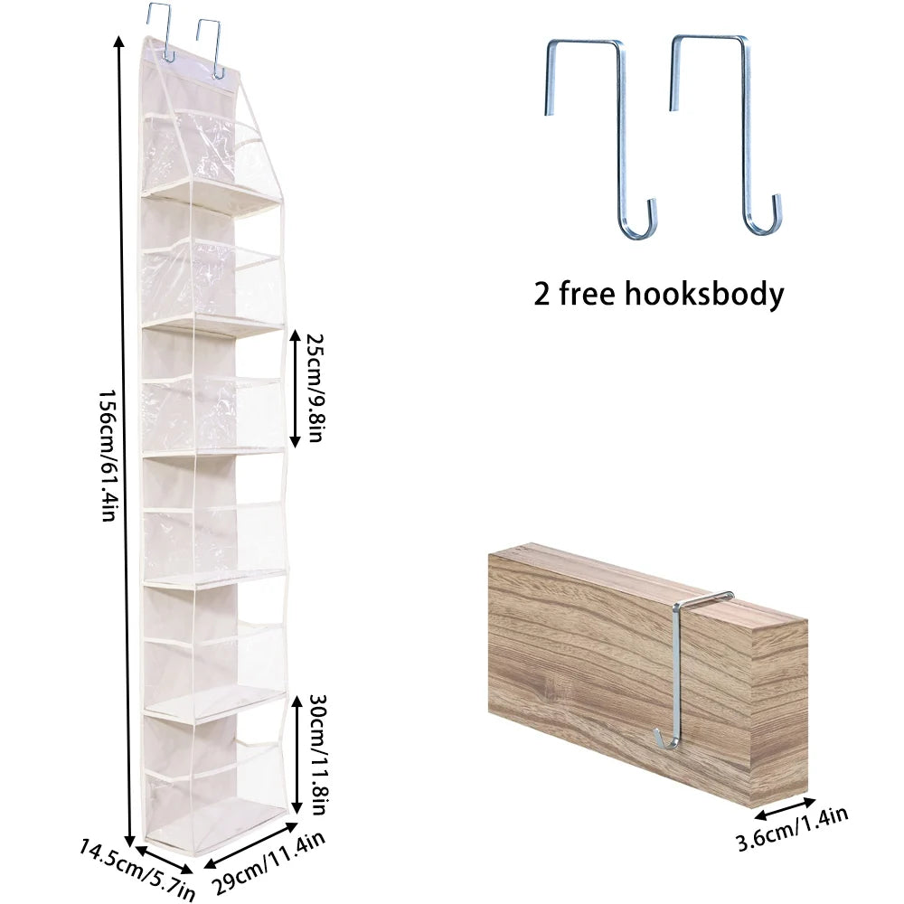 ! PCS 4/6 Layer Over the Door Hanging Organizer, Use for Cosmetics, Storage, Nursery, Bathroom