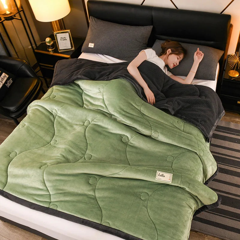 Throw Blanket, Warm Winter Bed Blanket For Camping ,Double Bed Cover, Bedspread on The Bed,  Soft Breathable, Cozy Cover Solid