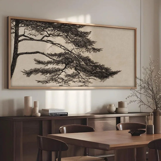 Vintage Pine Branch Drawing Posters & Prints Canvas, Simple yet Elegant