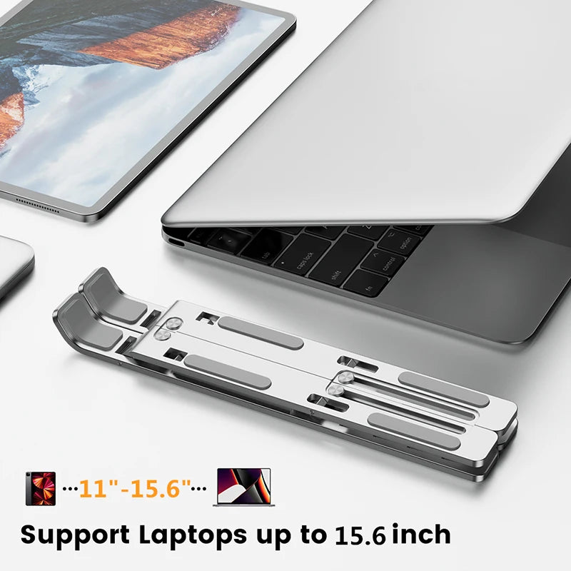 Laptop Holder Aluminum Alloy Adjustable Foldable For Notebook Non-Slip