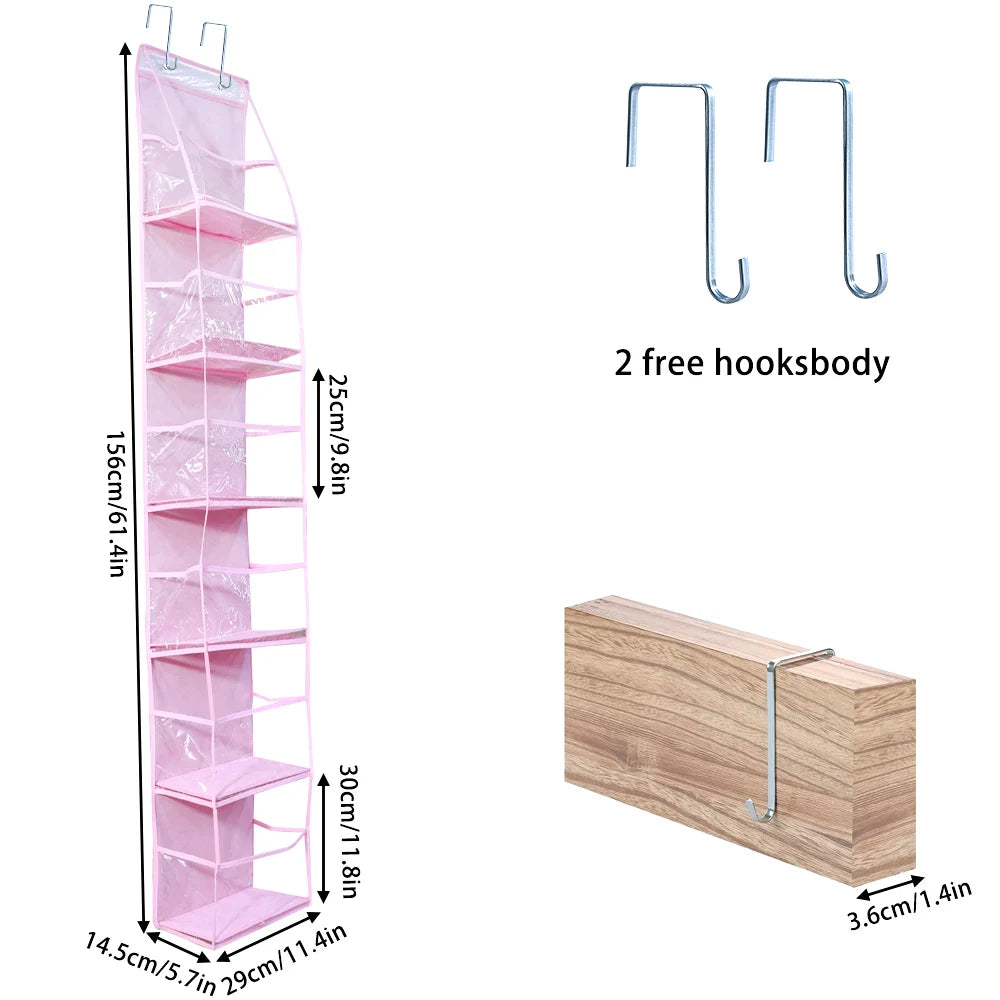 ! PCS 4/6 Layer Over the Door Hanging Organizer, Use for Cosmetics, Storage, Nursery, Bathroom