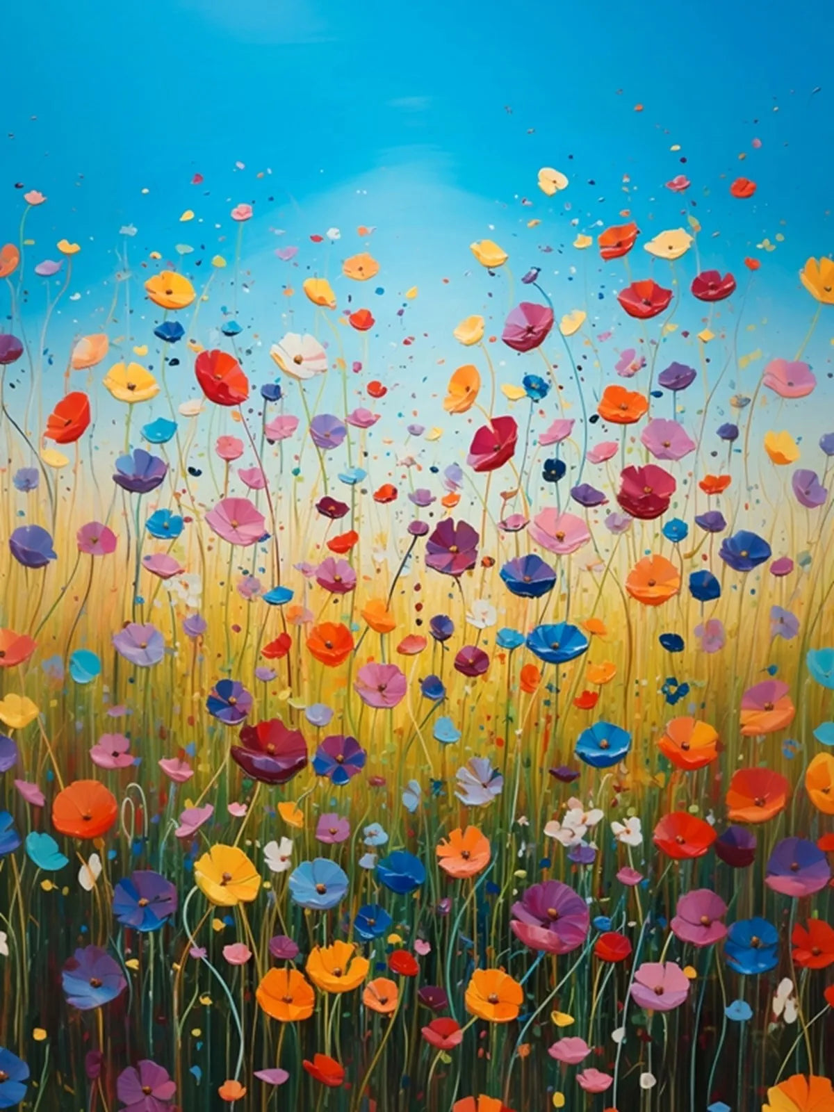 Beautiful Colorful Abstract Flower Canvas Poster Wall Art Pictures