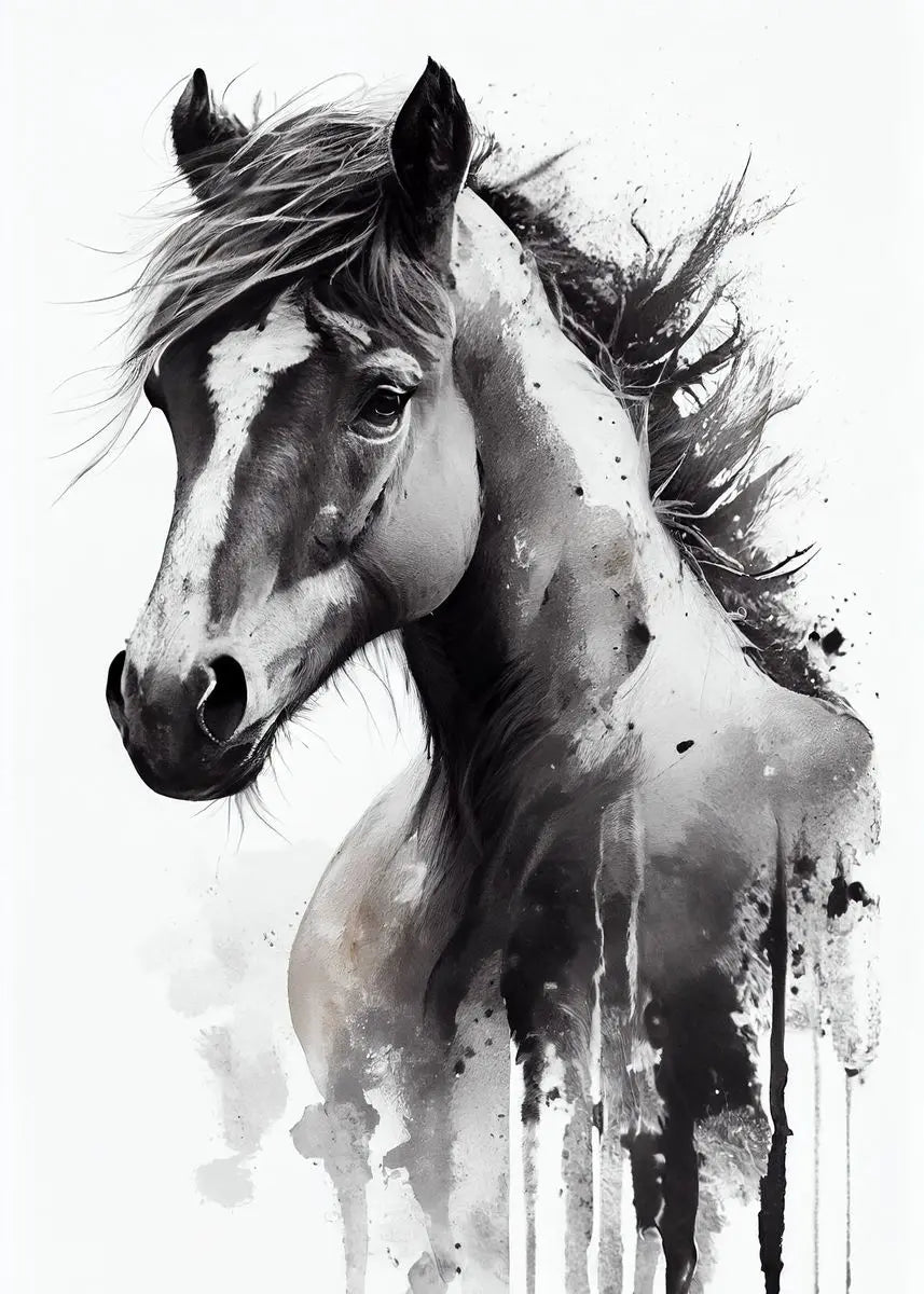 Watercolors Of Various Styles Horses Canvas Wall Art