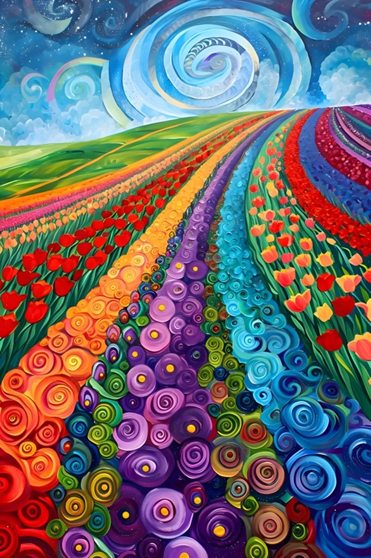 Beautiful Colorful Abstract Flower Canvas Poster Wall Art Pictures