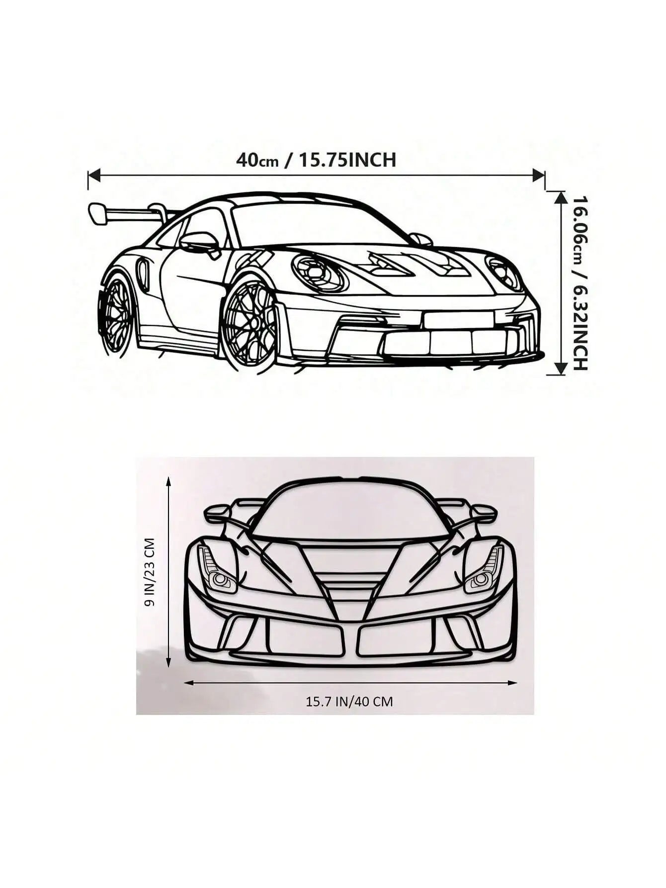 Black Metal Wall Art Sports Car