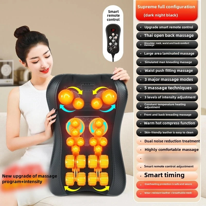 JAIYORL Shiatsu Neck Massage Pillow Electric Back Cushion Deep Massage with Heat Relax Muscles