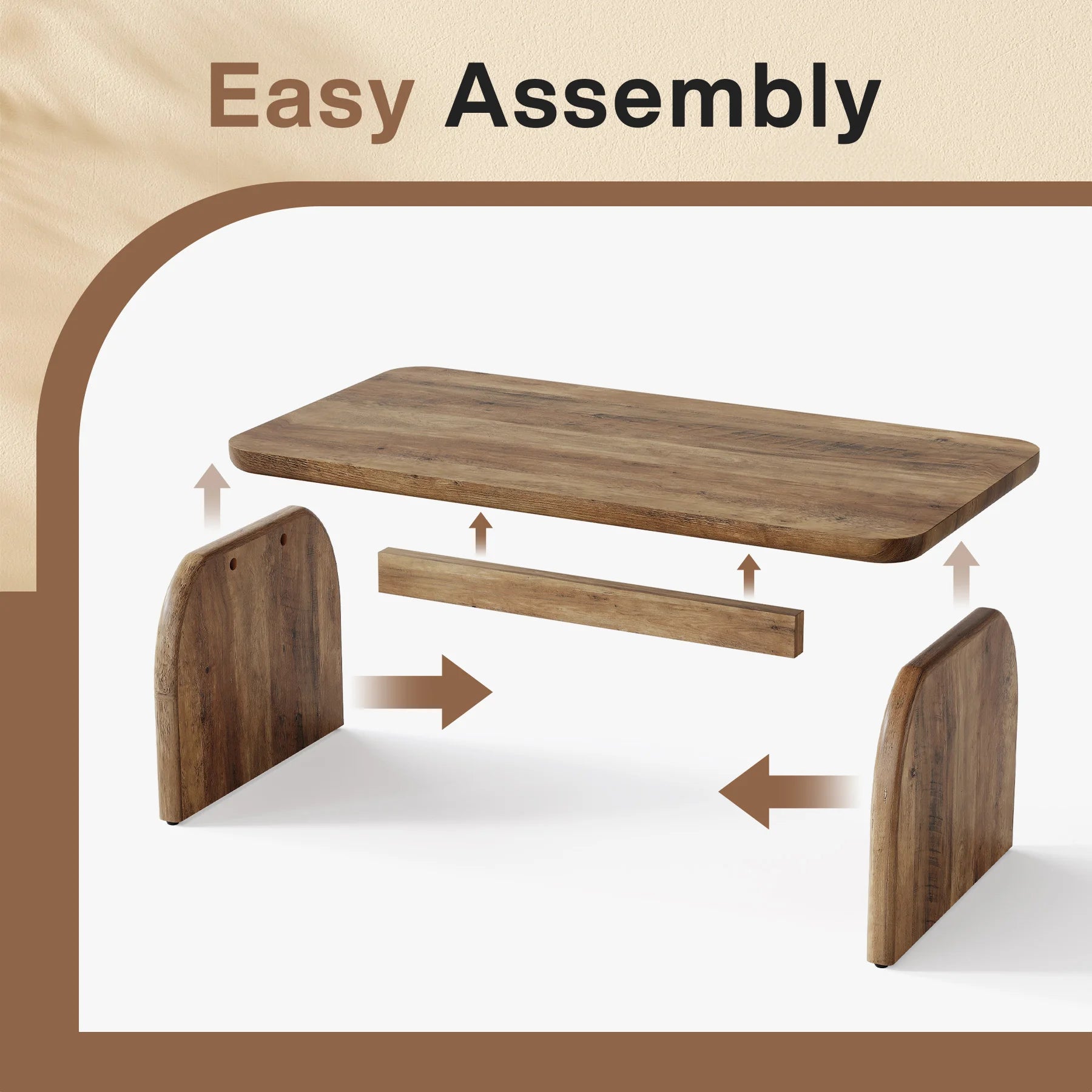 Tribesigns Farmhouse Rectangular Coffee Table