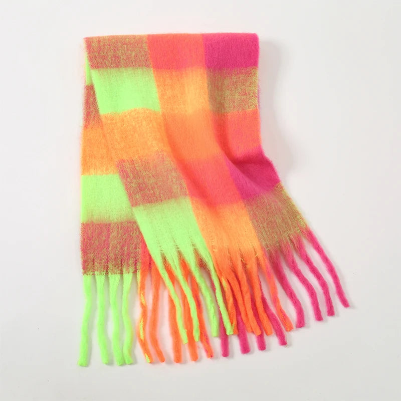 2025 Winter Thick Warm Scarf , Plaids different colors