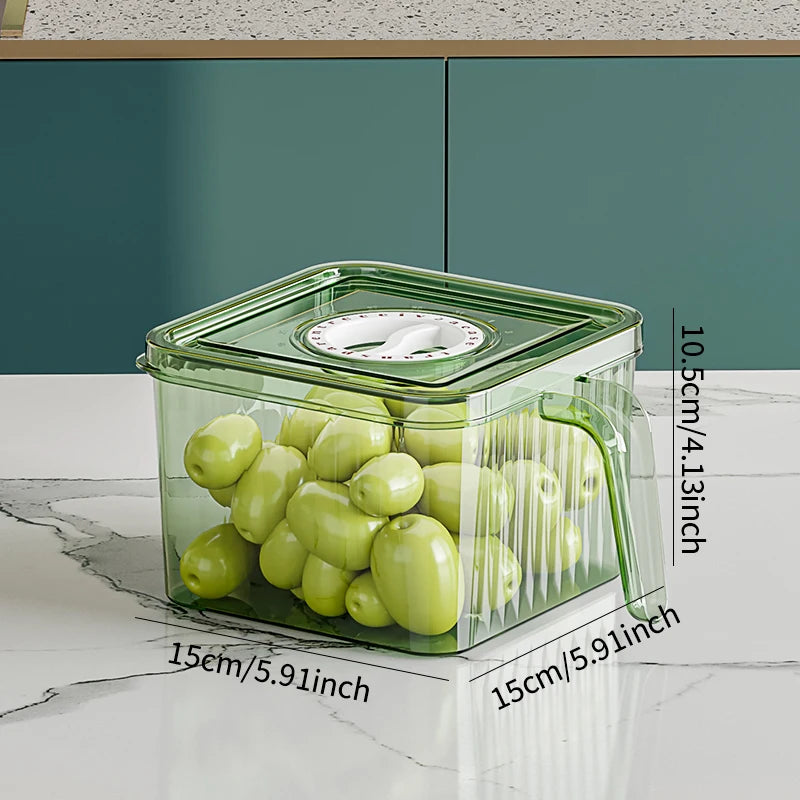 Stackable Refrigerator Storage Box, Lid with Handle, Use For Bread, Vegetables, fruit
