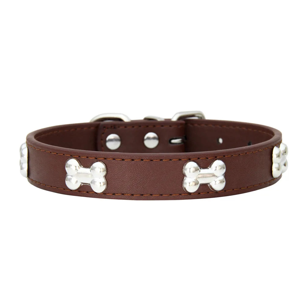 Durable Leather Dog Collars: Small, Medium, Large Size