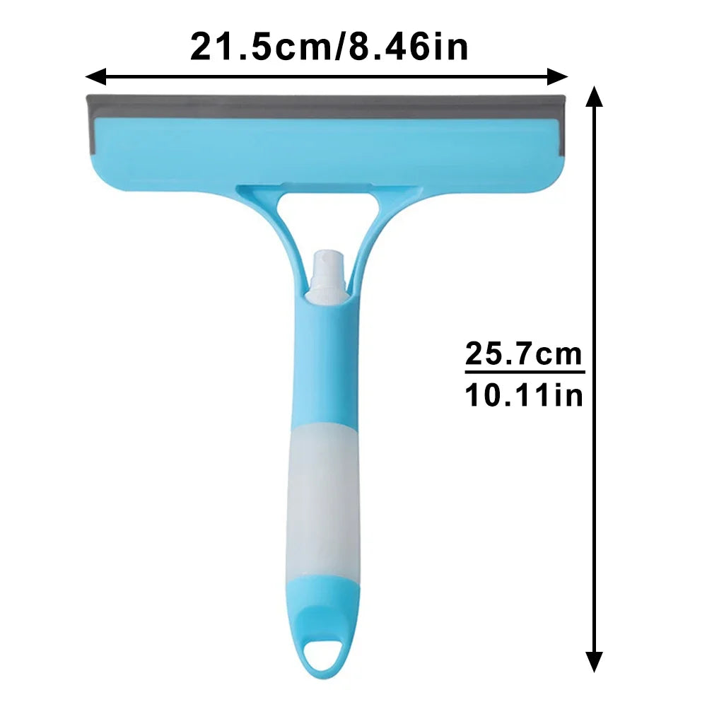 3 in 1 Window Cleaning Squeegee, Spray, Loosen Dirt with Sponge, Squeegee Away