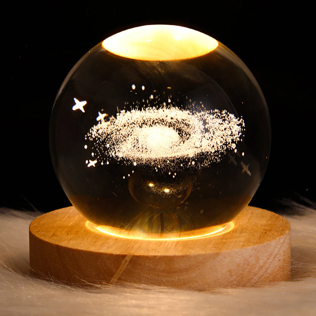 3D Glowing Planetary Crystal Ball Night Light