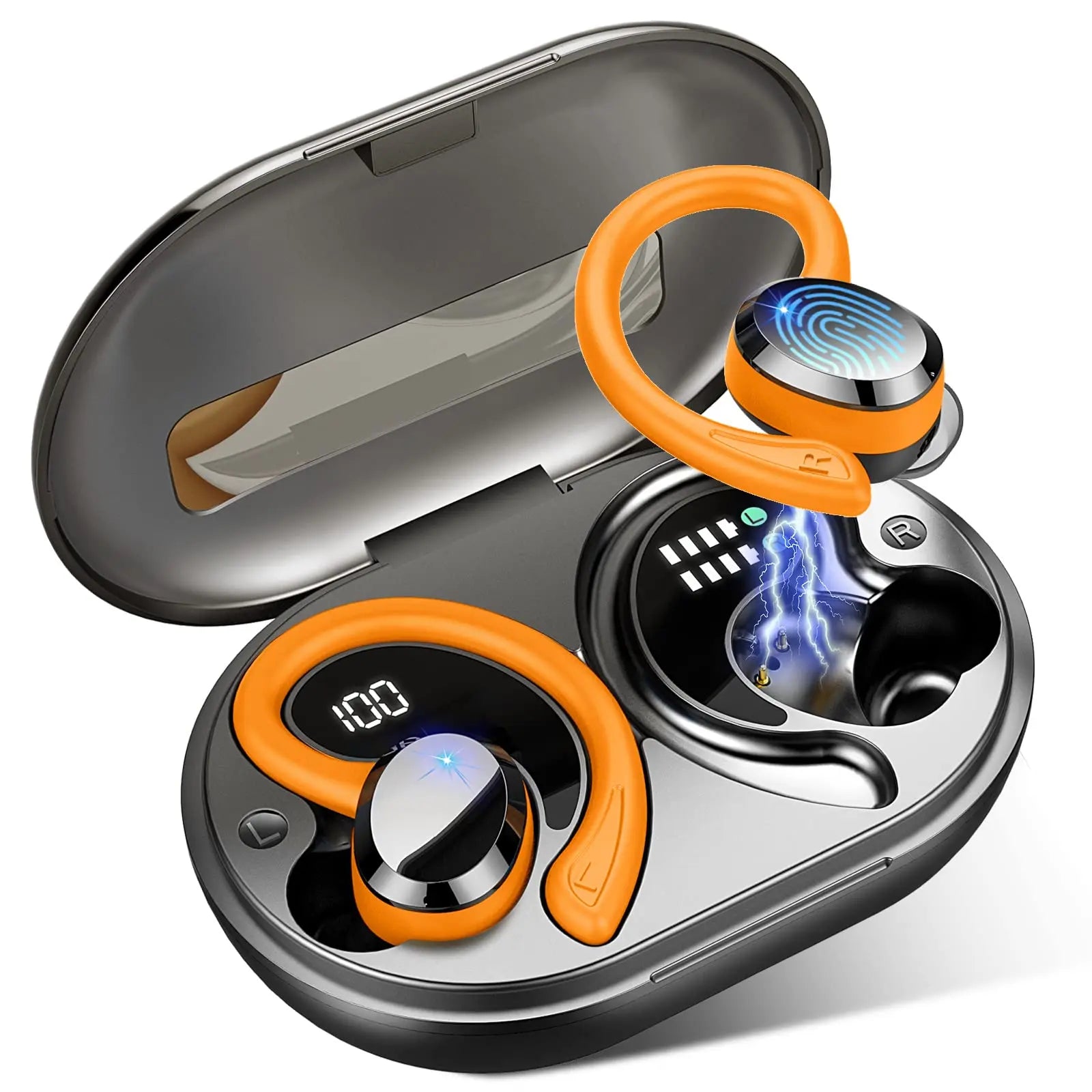 Wireless Earbuds, Bluetooth 5.3 Earbuds Stereo Bass, Noise Cancelling Mic., Waterproof, 40h Playback
