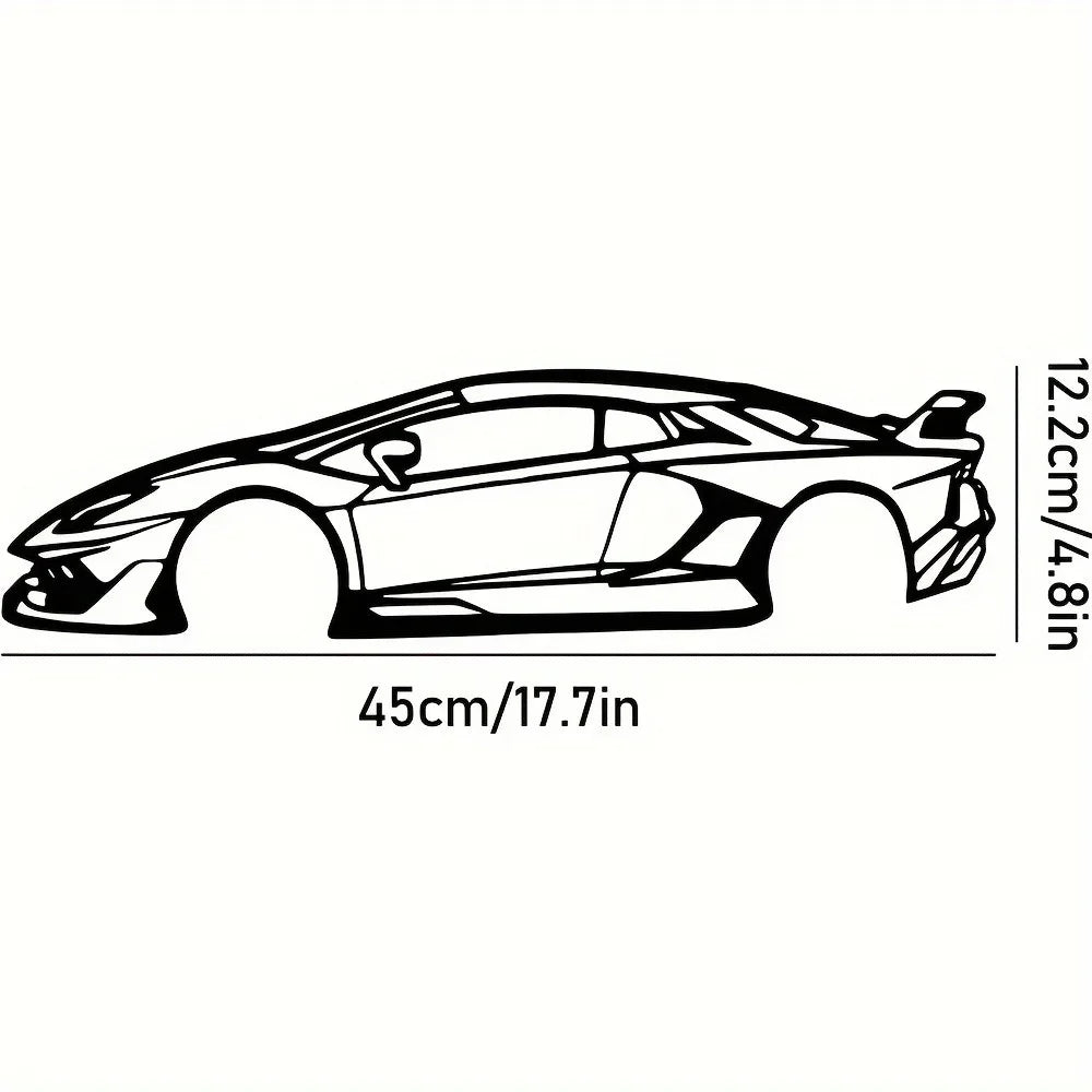 Black Metal Sports Cars Wall Art
