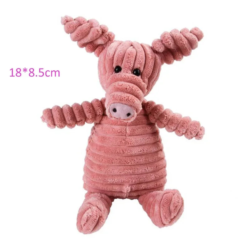 Plush Corduroy Dog Toys, Bite-Resistant Squeaky Toys