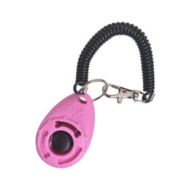 Dog Training Clicker Adjustable Wrist Strap Key Chain
