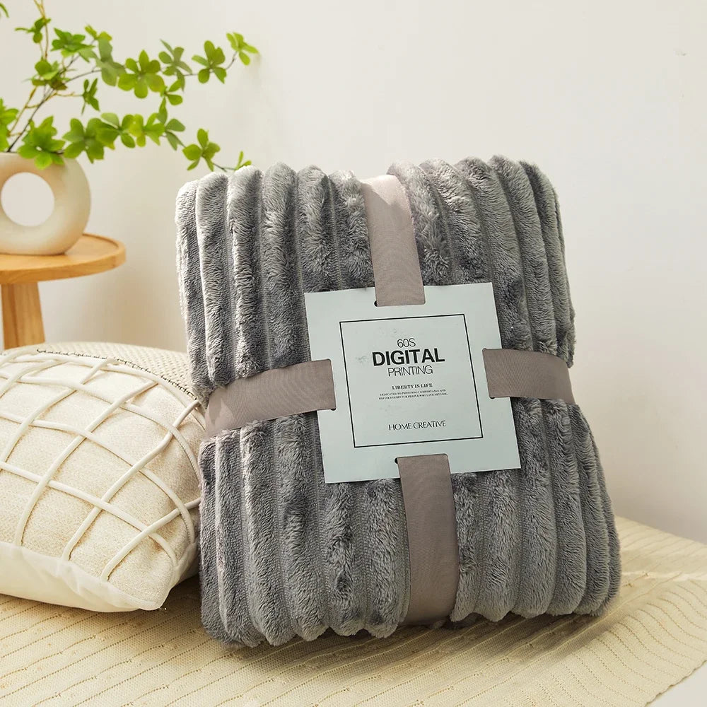 Fluffy Velvet Blanket Plush, Throw or Bed Blanket