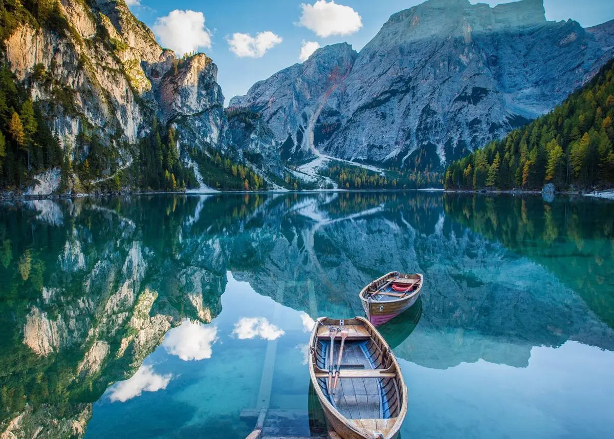 Green Forest Mountain Deep Blue Lake Bring Beauty Into Your Home