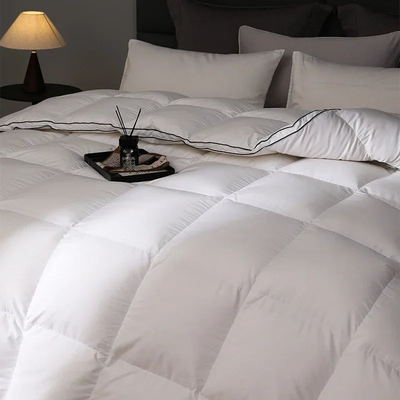 "Breathing Quilt" Pro: 95% Goose Down Comforter for Winter - 800FP High Loft, Odor-Free
