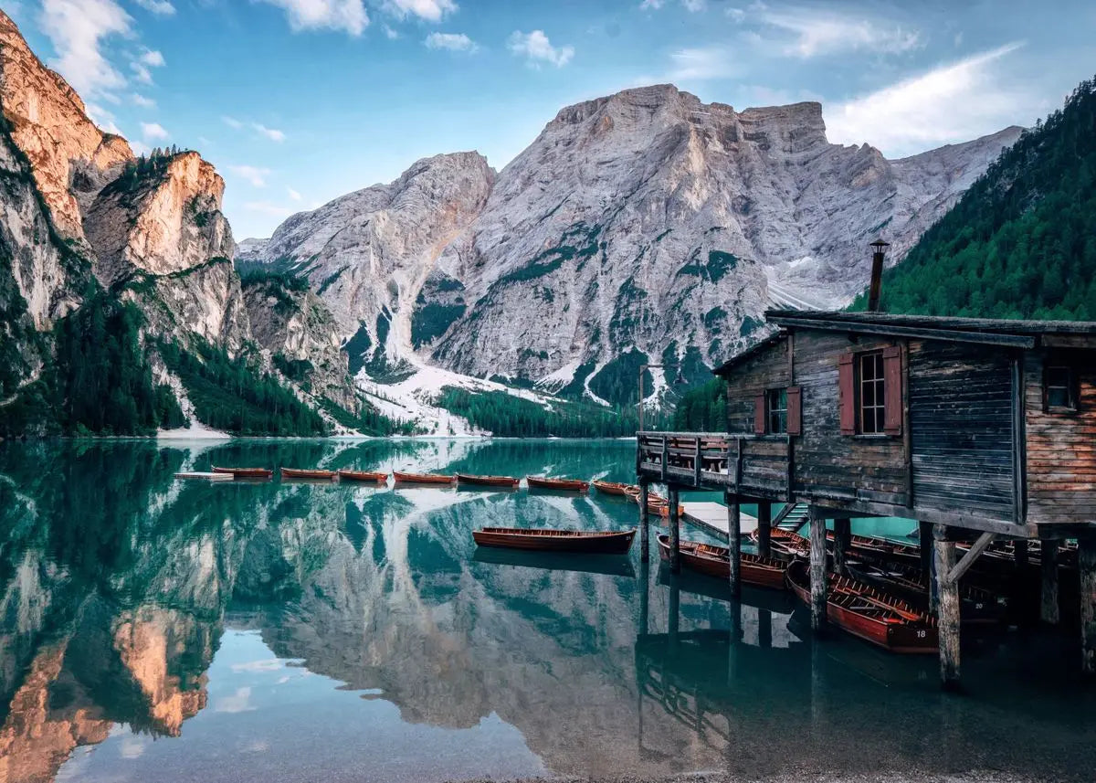 Green Forest Mountain Deep Blue Lake Bring Beauty Into Your Home