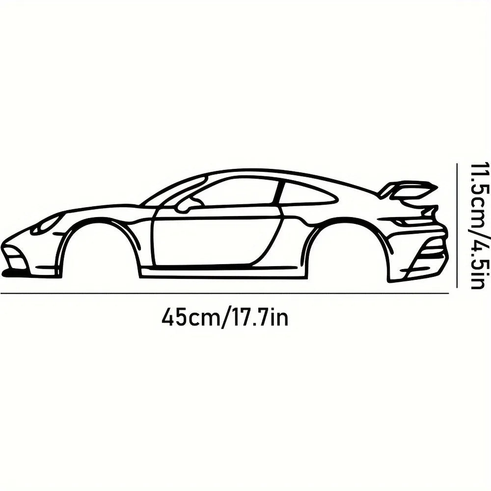 Black Metal Wall Art Sports Car