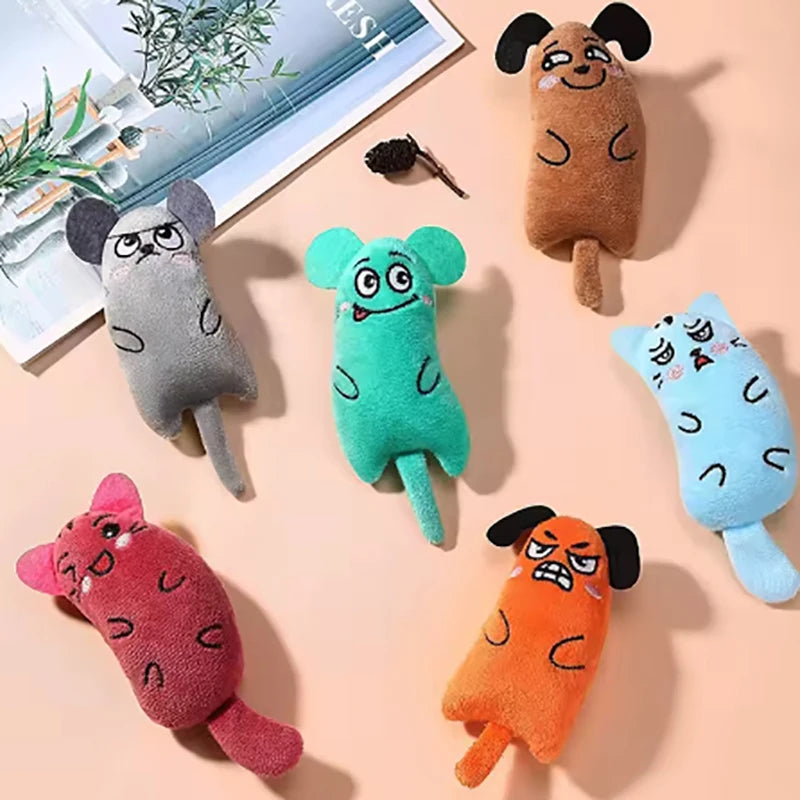 Cartoon Animal Toys, Durable Bite-Resistant, Plush Interactive Cat Toys