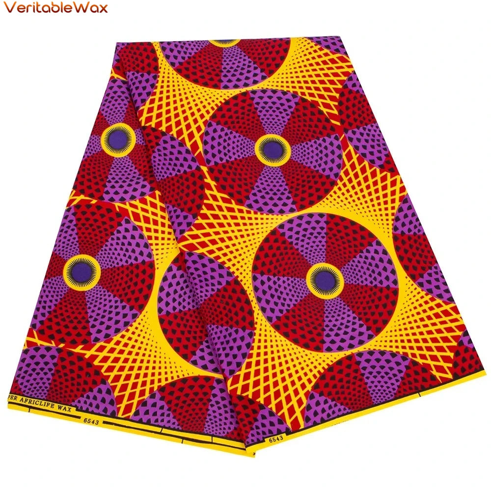 Ankara African Double Print Batik, Real Wax Fabric, Sewing Wedding Dress, Quilting, Polyester