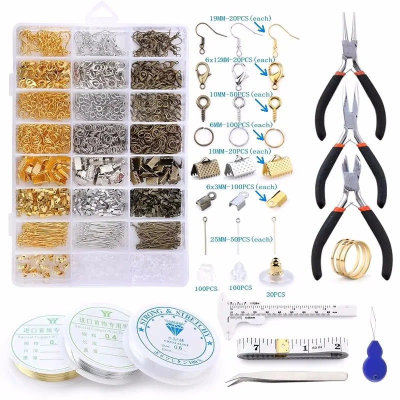 Jewelry Making Supplies Kit With Tools, Earring Charms, Jewelry Wires, Findings