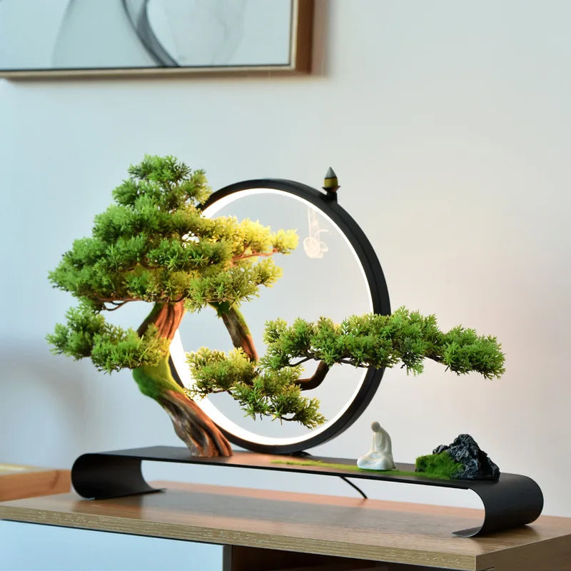 Welcome, Pine Bonsai, Micro Landscape, Zen Soft Decoration