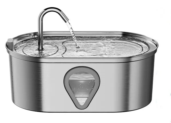3.5 Large Capacity Pet Water Dispenser Automatic Stainless Steel, LED Lighting