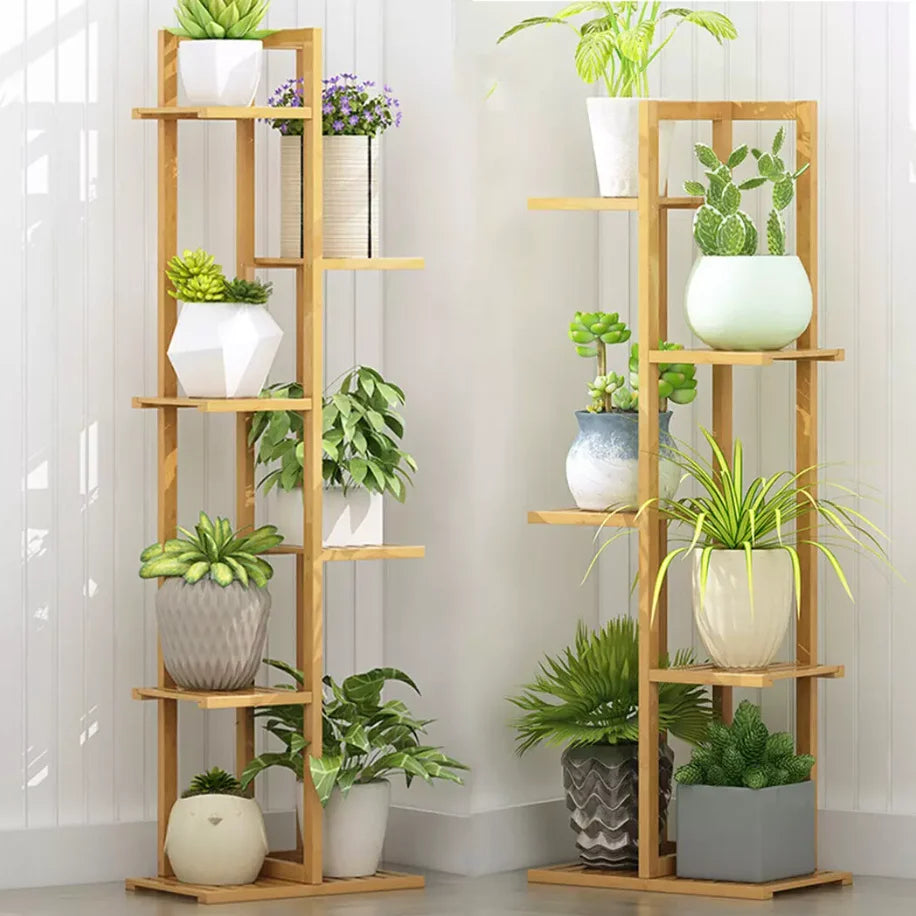 5/6 Tiers Tall Bamboo Plant Stand Corner, Indoor, Outdoor