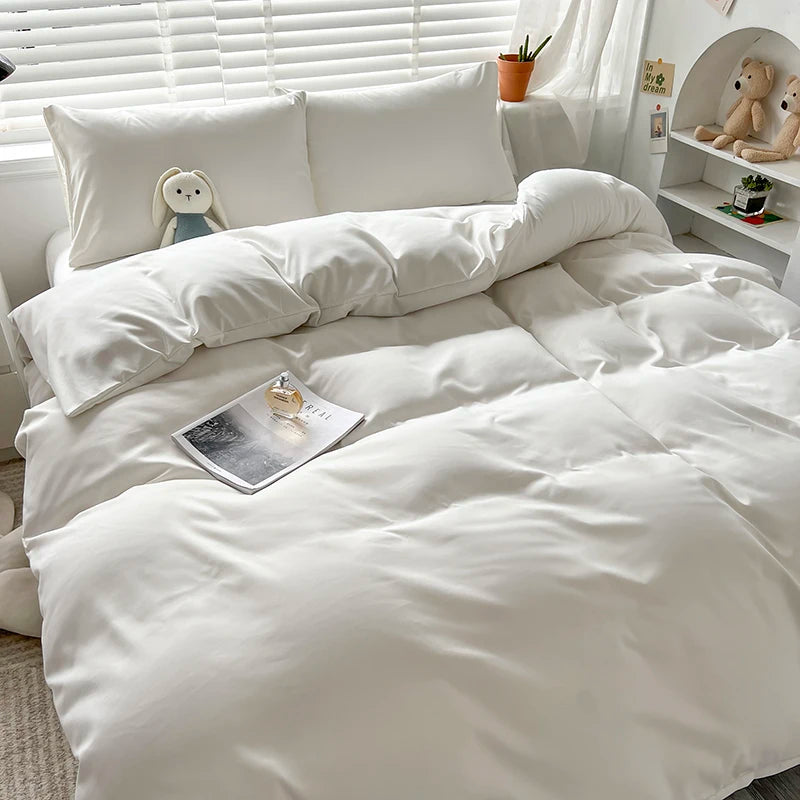 3-Piece Double 2 Color Duvet Cove + Pillowcase, Soft Breathable, Without Core