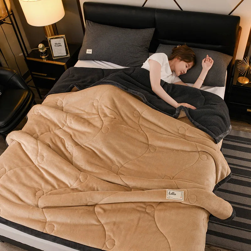 Throw Blanket, Warm Winter Bed Blanket For Camping ,Double Bed Cover, Bedspread on The Bed,  Soft Breathable, Cozy Cover Solid