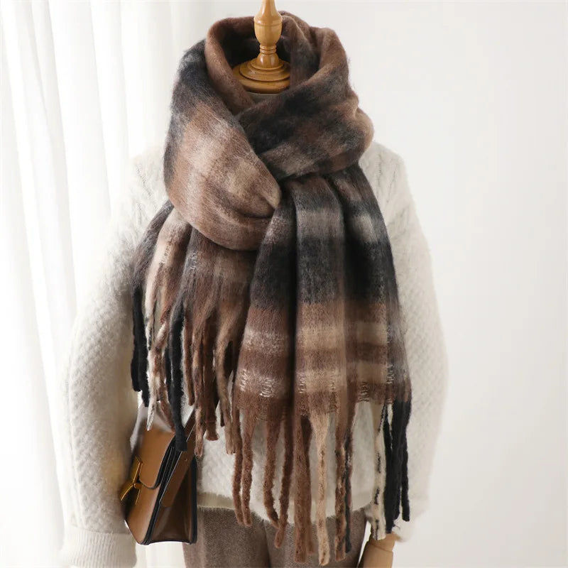 2025 Winter Thick Warm Scarf , Plaids different colors