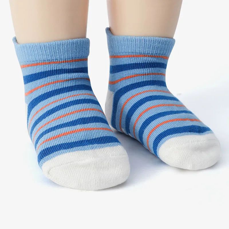 Kids Socks 6 Pairs Cartoon Animal Pattern Cotton Non-slip For Boys