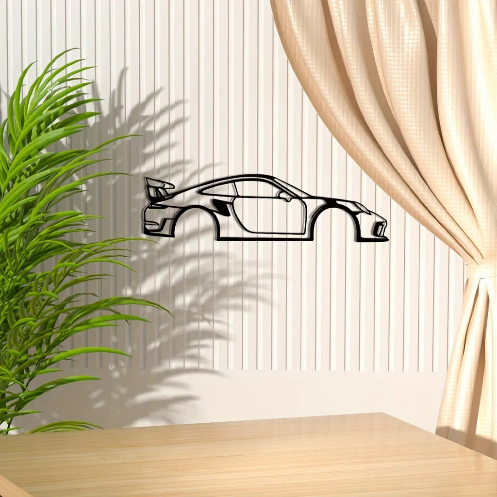Black Metal Wall Art Sports Car