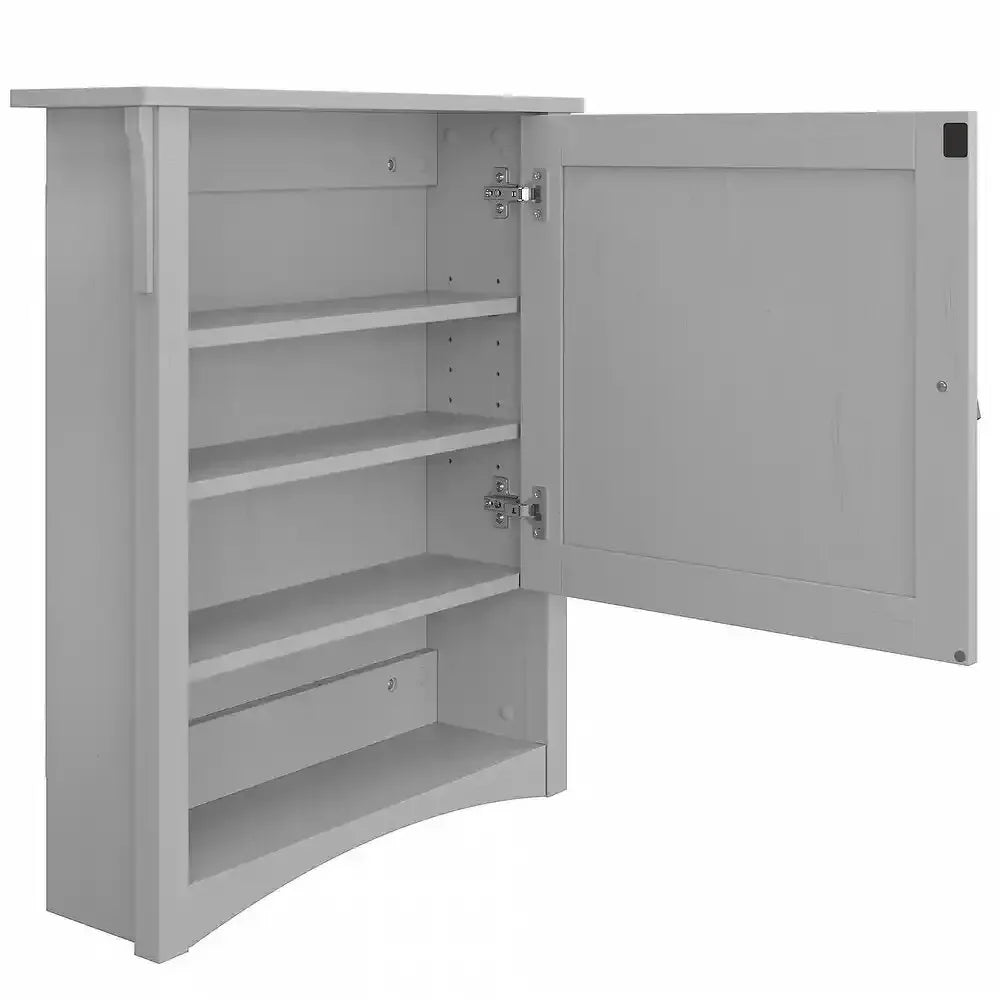 Bathroom Medicine Cabinet with Mirror, Single Door. Open Shelf